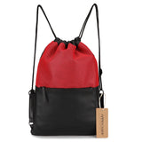 Women Shoulder Bag Patchwork Casual Backpack Large Capacity Red Daypack