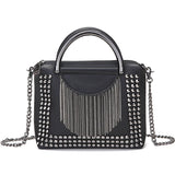 Punk Style Women Handbag PU Leather Tote Bag with Tassel Chain
