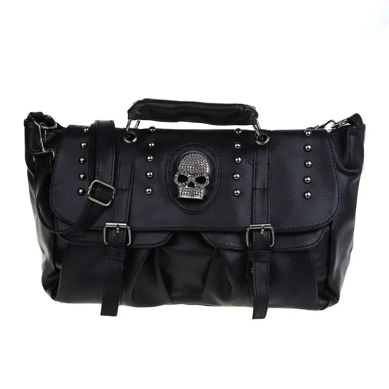 Annmouler Punk Style Women Handbags Skull Tote Bag Large Capacity Shoulder Bag