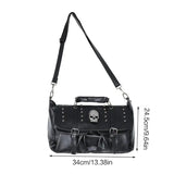 Annmouler Punk Style Women Handbags Skull Tote Bag Large Capacity Shoulder Bag