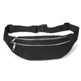 Women Green Nylon Waist Pack Fanny Pack Small Double Zipper Phone Purse Bag