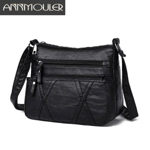 Small Women Bag Pu Leather Shoulder Bag Multipockets Crossbody Bag
