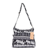 Elephant Printed Crossbody Bag with Large Capacity and 2 Pockets