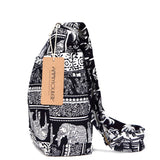 Elephant Printed Crossbody Bag with Large Capacity and 2 Pockets