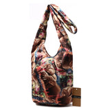 Vintage Elephant Print Hobo Bag Cotton Fabric Women Shoulder Bag