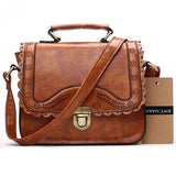 Vintage Women Bag Small Handbags Lace Shoulder Messenger Brown Satchel