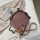 Vintage Crossbody Bag Purse Kiss Lock Tote Handbag with Chain