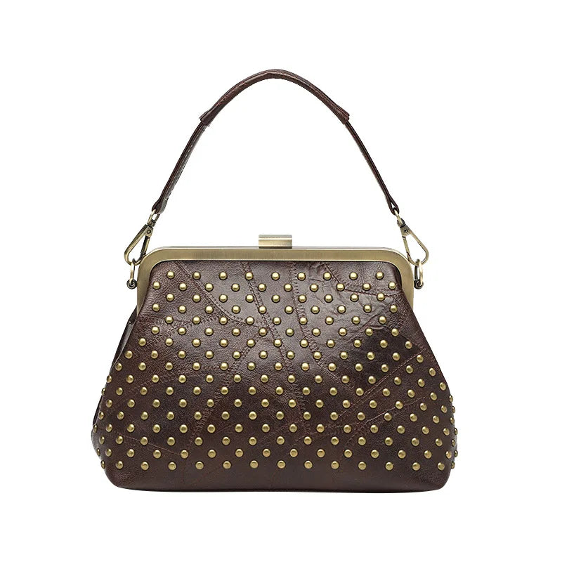 Vintage Women Shoulder Bags Crossbody Bag Large Capacity Shell Bag Rivet Tote