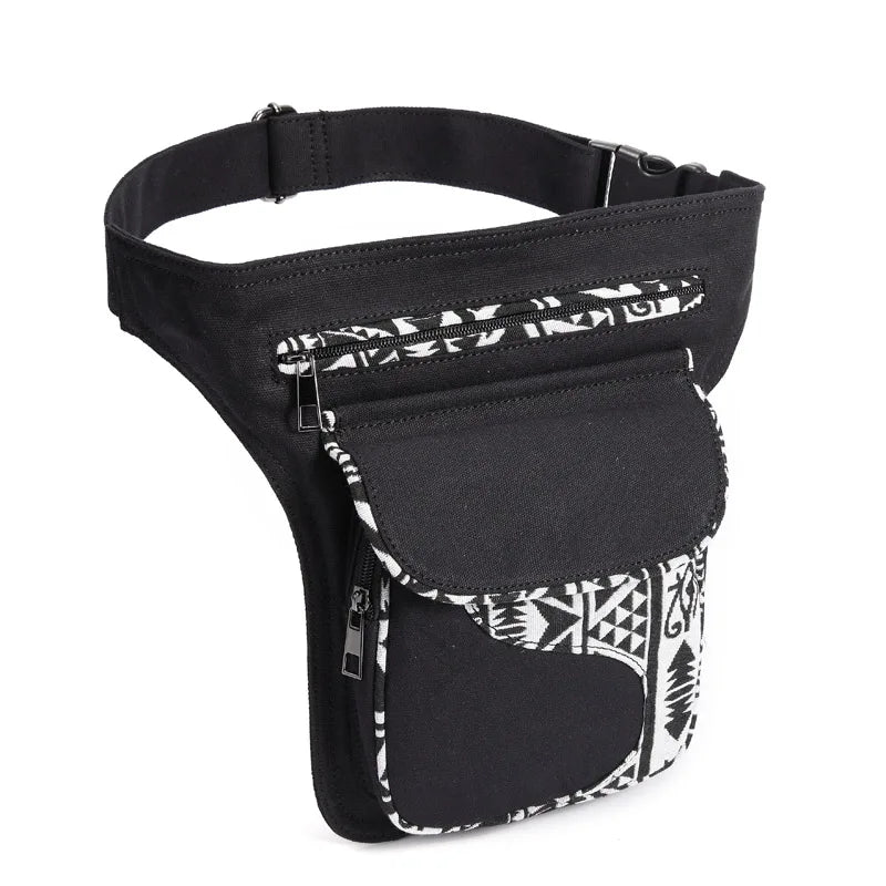 Vintage Women Waist Bag Pack Large Capacity Fanny Pack Fabric Patchwork