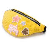 Women Fanny Pack Large Capacity Waist Bag 6 Patchwork Waist Packs Corduroy Girls