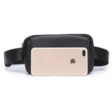 Women PU Leather Waist Bag Fanny Pack Double Pocket Small Phone Bag Purse
