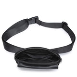 Women PU Leather Waist Bag Fanny Pack Double Pocket Small Phone Bag Purse
