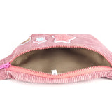 Pink Patchwork Waist Bag, Star Waist Pack Corduroy Phone Pouch