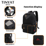 Anreisha Male Canvas Backpack Casual Rucksacks 15-inch Laptop Backpack