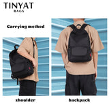 Anreisha Male Canvas Backpack Casual Rucksacks 15-inch Laptop Backpack