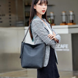 Rivet Bucket Bag Casual Wild Large Capacity Shoulder Bag Women Crossbody Bags
