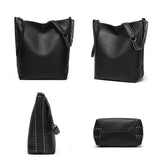 Rivet Bucket Bag Casual Wild Large Capacity Shoulder Bag Women Crossbody Bags