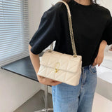 Quilted PU Leather Crossbody Bag Chain Underarm Messenger HPS1307