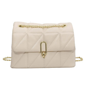 Quilted PU Leather Crossbody Bag Chain Underarm Messenger HPS1307