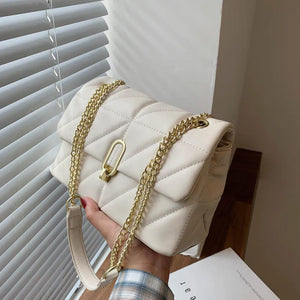 Quilted PU Leather Crossbody Bag Chain Underarm Messenger HPS1307