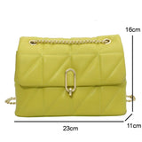 Quilted PU Leather Crossbody Bag Chain Underarm Messenger HPS1307