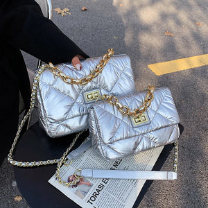 Diamond Lattice Shoulder Bag Small Square Crossbody Handbag