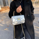 Diamond Lattice Shoulder Bag Small Square Crossbody Handbag