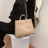 Stone Pattern Shoulder Bags For Women Tote Bags High Capacity Messenger Bag Lady