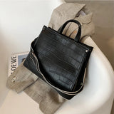 Stone Pattern Shoulder Bags For Women Tote Bags High Capacity Messenger Bag Lady