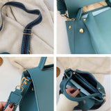 Soft PU Leather Shoulder Bag Women's High Capacity Messenger Bag