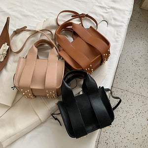 Rivet Shoulder Bags For Women Solid Messenger Bags Vintage Lady HPS1049