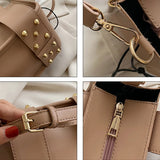 Rivet Shoulder Bags For Women Solid Messenger Bags Vintage Lady HPS1049