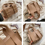 Rivet Shoulder Bags For Women Solid Messenger Bags Vintage Lady HPS1049