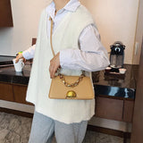 Women Lock Shoulder Bags PU Leather Crossbody Bags Solid Small Flap Bag