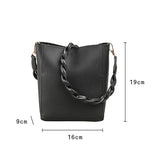 Retro Bucket Bag Casual Pu Leather Bag Shoulder Bag Lady Messenger Bag
