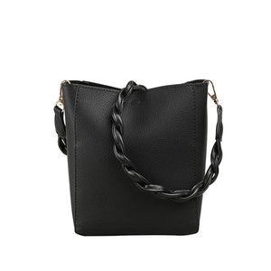 Retro Bucket Bag Casual Pu Leather Bag Shoulder Bag Lady Messenger Bag