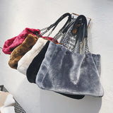 Plush Women Shoulder Bag High Capacity Totes Bags Hot Winter HPS971