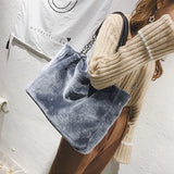 Plush Women Shoulder Bag High Capacity Totes Bags Hot Winter HPS971