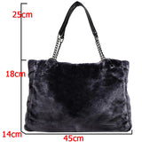 Plush Women Shoulder Bag High Capacity Totes Bags Hot Winter HPS971
