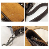 Panelled Square Canvas Shoulder Bag for Women HPS758