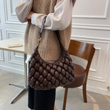 Plaid Shoulder Bag Women Handbag PU Leather Lady Hobos HPS1217