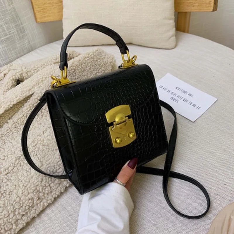 Retro Stone Pattern Shoulder Bag PU Leather Handbag Lady HPS984