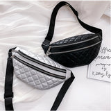 Plaid Waist Bag PU Leather Chest Bag Women Bag HPS1193