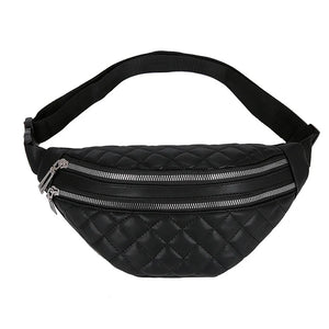 Plaid Waist Bag PU Leather Chest Bag Women Bag HPS1193