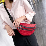 Plaid Waist Bag PU Leather Chest Bag Women Bag HPS1193