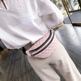 Plaid Waist Bag PU Leather Chest Bag Women Bag HPS1193
