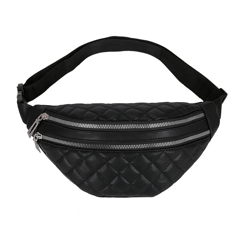 Plaid Waist Bag PU Leather Chest Bag Women Bag HPS1193
