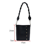 Vintage Rivet Bucket Bag Soft Leather Crossbody Shoulder Bag HPS952