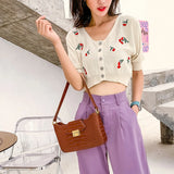 Stone Pattern PU Leather Shoulder Bags Solid Handbags Lady HPS1023