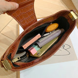 Stone Pattern PU Leather Shoulder Bags Solid Handbags Lady HPS1023